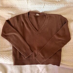 Brandy Melville V-Neck Brown Sweater